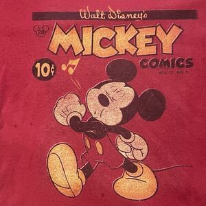 Disney Cast Member Exclusive T shirt Red L Mickey Mouse Comics Rare Disneyana